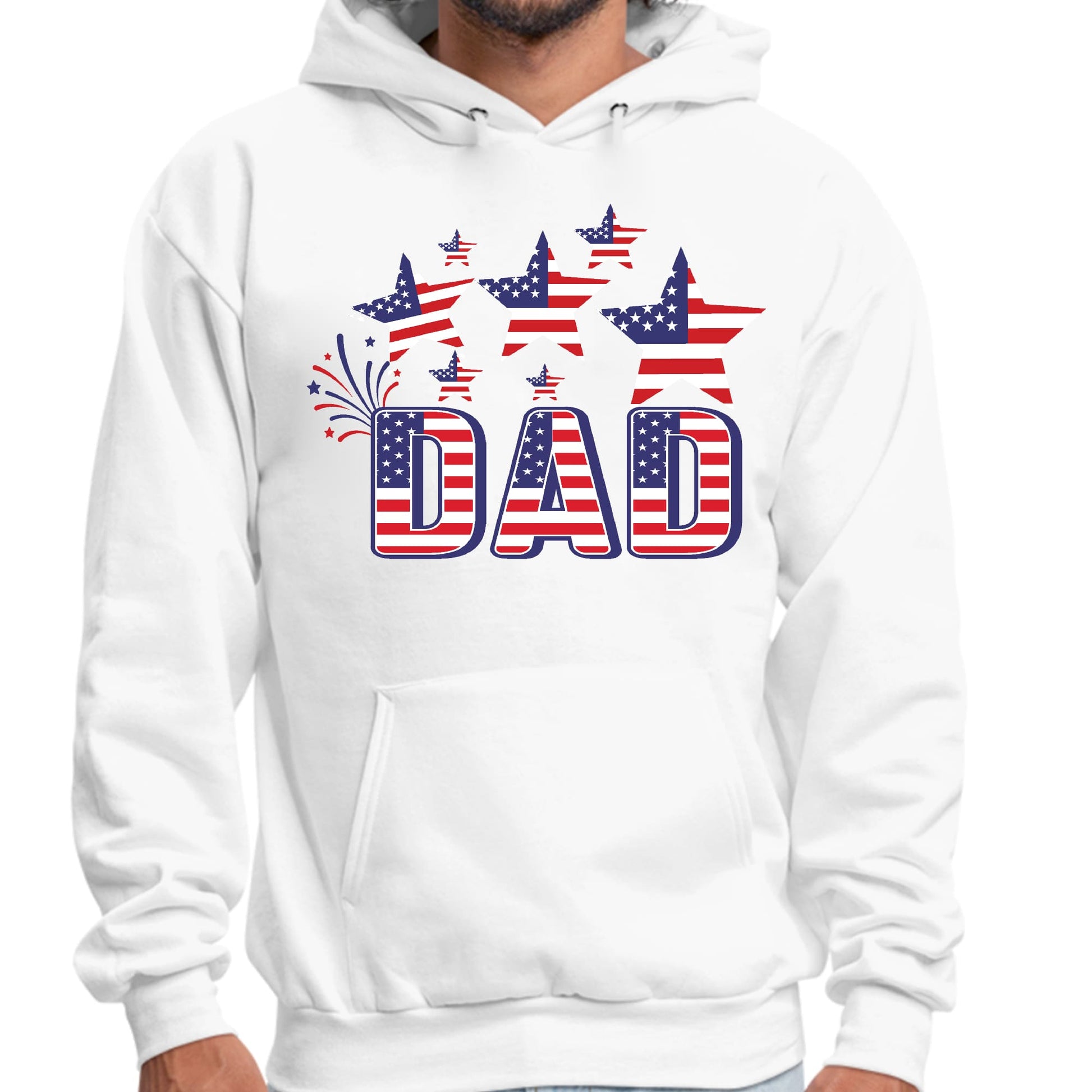 Mens Graphic Hoodie Dad Independence Day 4th of July Celebration-0