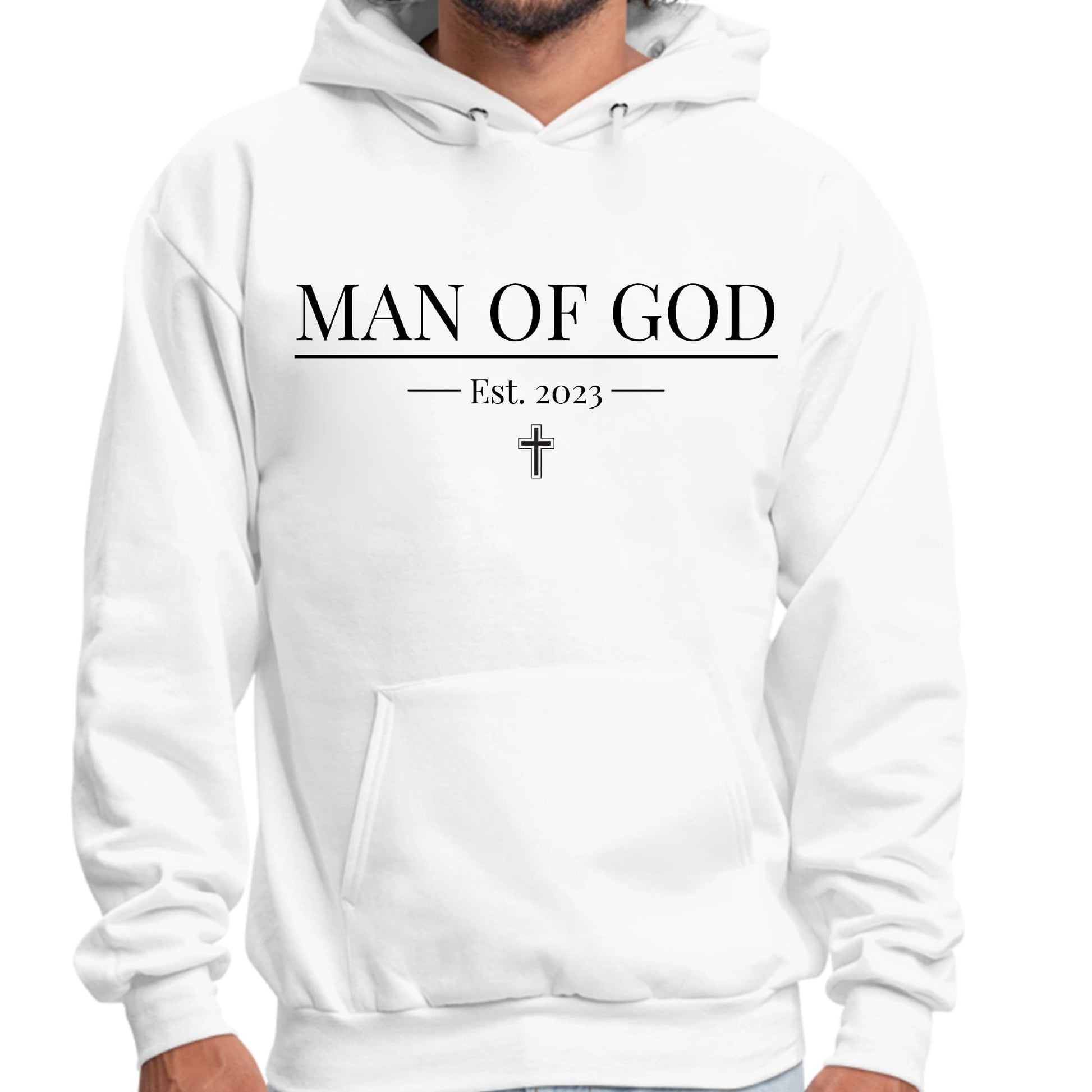 Mens Graphic Hoodie Say it Soul - Man of God Illustration - Black-0