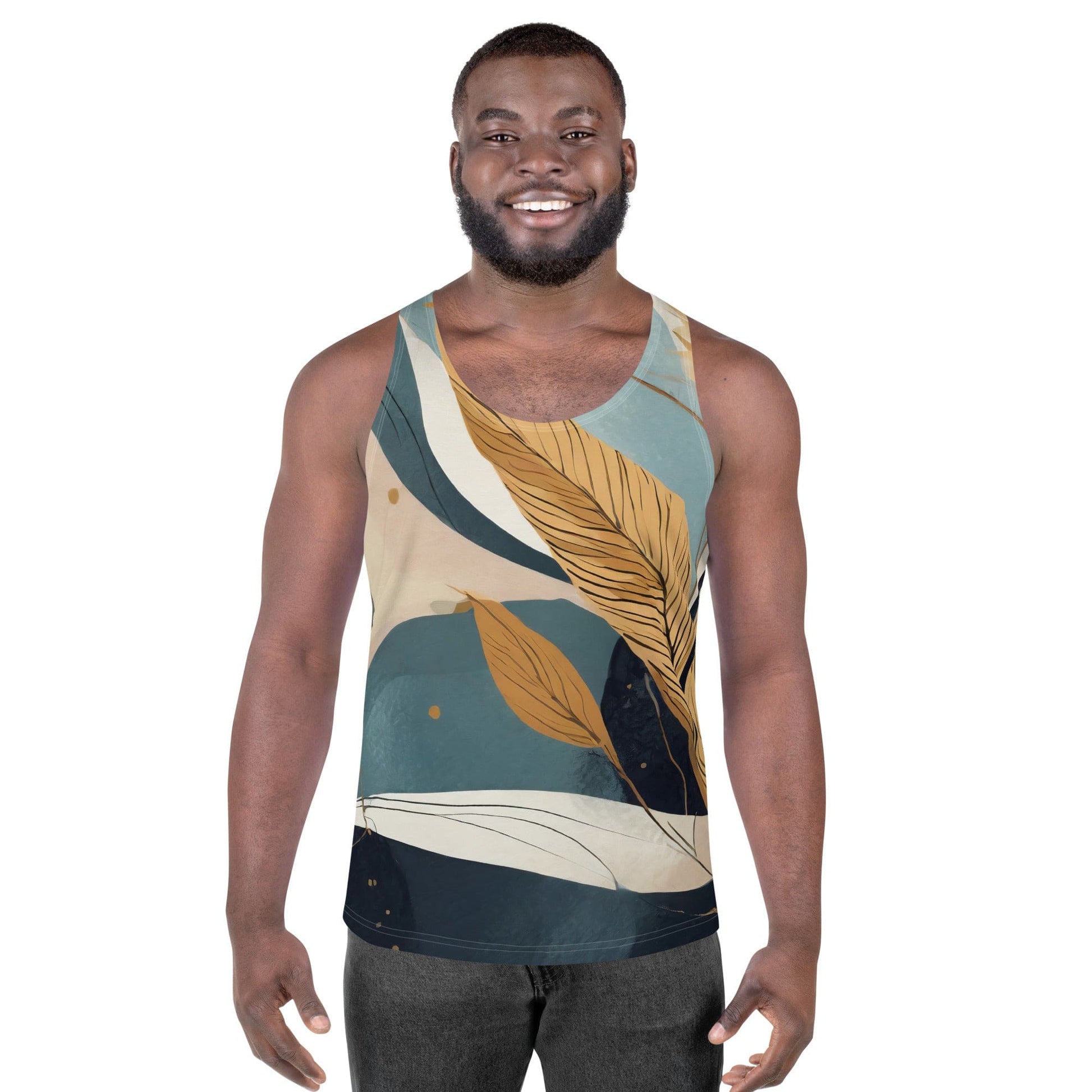Mens Stretch Fit Tank Top - Boho Style Print-0