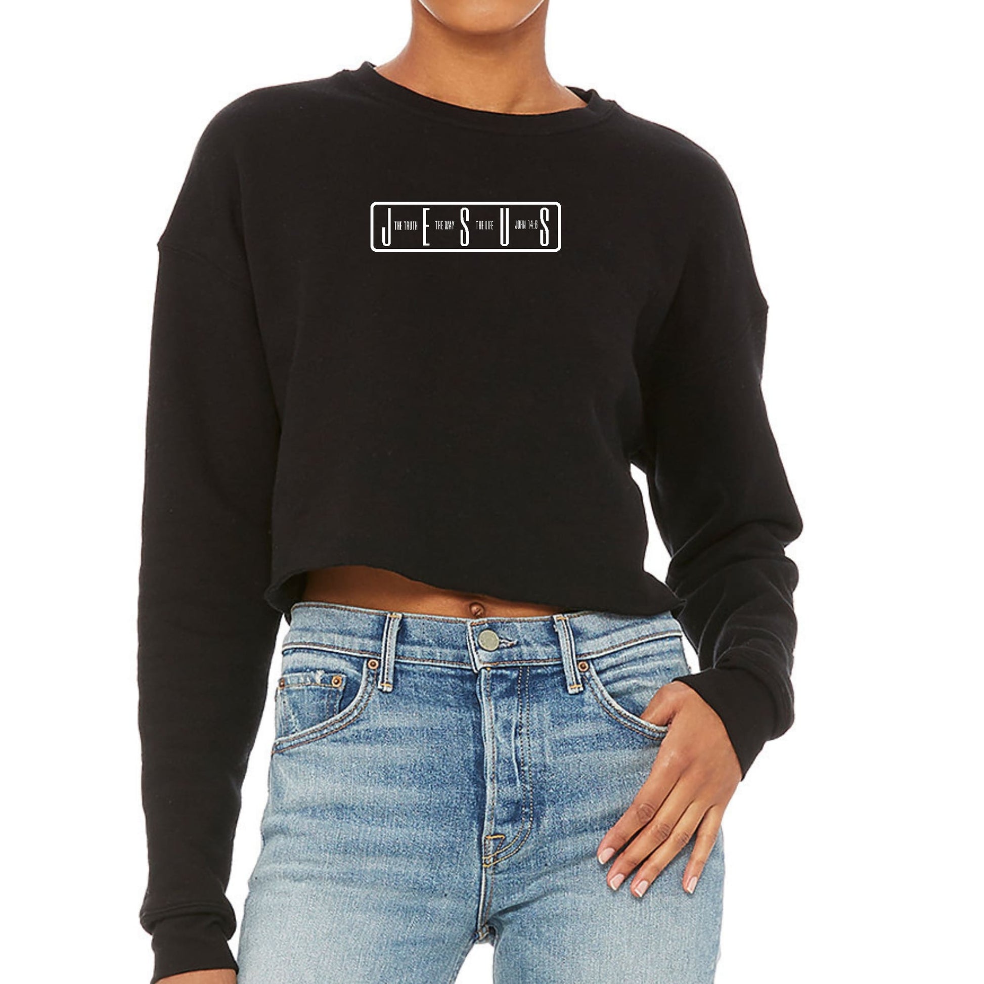 Womens Cropped Graphic Sweatshirt the Truth the Way the Life-0